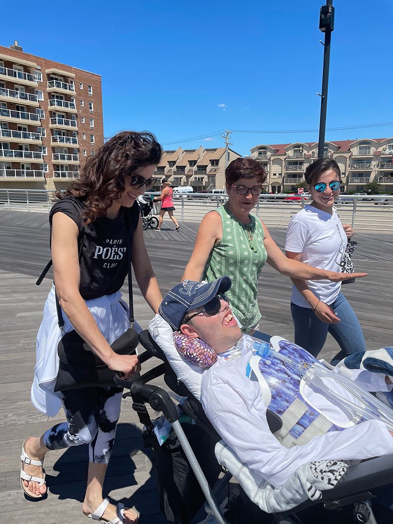the family on the boardwalk