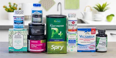 A wide variety of all natural supplements and a few food items