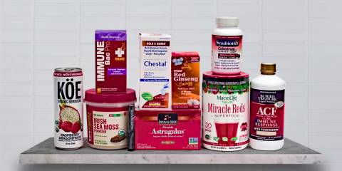 a selection of all-natural supplements and superfoods