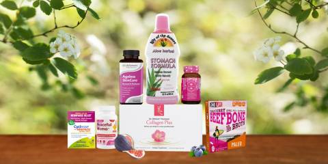 a selection of all-natural remedies and supplements