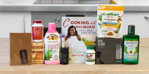 a variety of all-natural products, including a book and a notepad