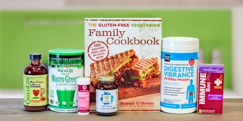 a selection of all-natural foods and supplements