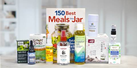 a selection of all-natural body care products