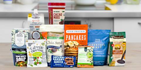 a selection of all-natural foods and kitchen supplies