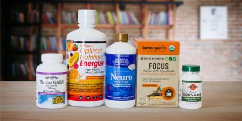 A selection of all-natural products intended to keep you focused and energized.
