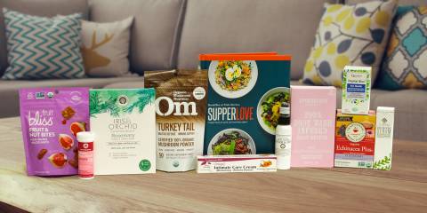 A selection of all-natural products for self-care