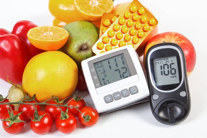 Diabetes and You organic produce, glucose monitors, and blood sugar medication