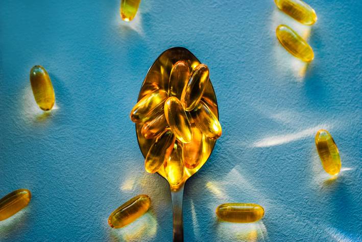 Chronic Inflammation capsules of fish oil supplement