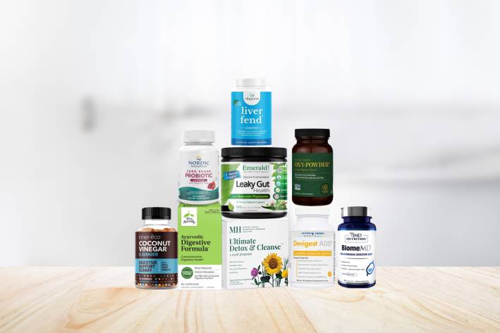 a selection of all-natural supplements and remedies for digestion