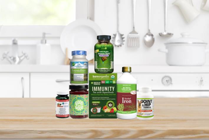 a variety of all-natural supplements, including for immunity