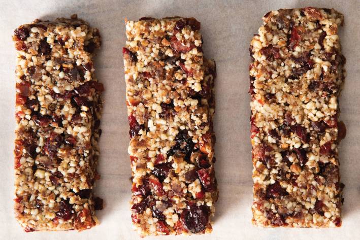 Cranberry-Almond Energy Bars almond energy bars with cranberries and dates