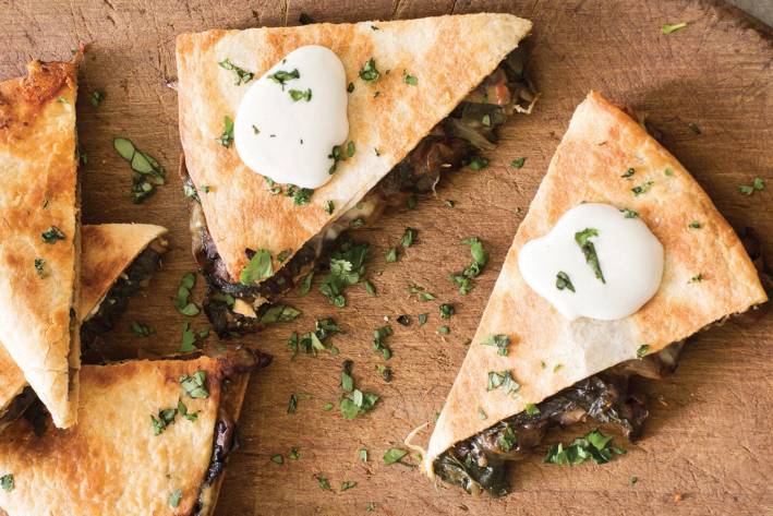Mushroom and Swiss Chard Quesadillas quesadillas stuffed with mushroom and swiss chard