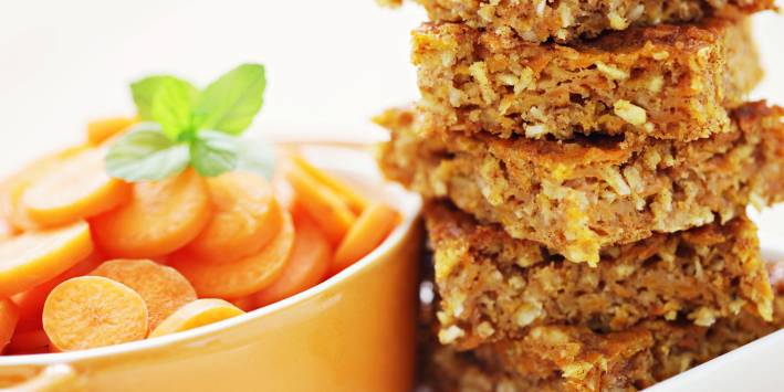 Carrot Ginger Paleo Cake slices of spicy carrot cake