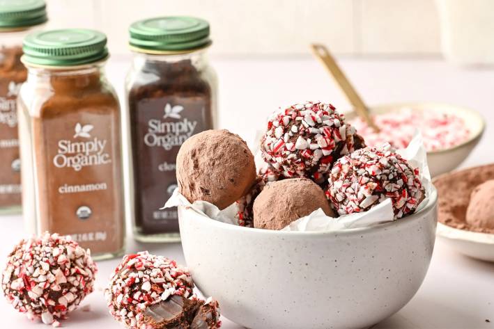 Spiced Chocolate Truffles spiced chocolate ganache rolled in crumbled sweets