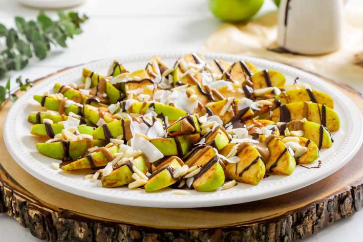 Apple Nachos with Spiced Nut Butter