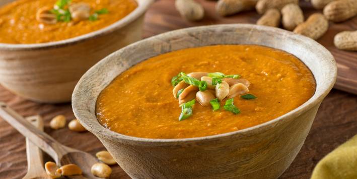 African Peanut Stew A bowl of African Peanut soup