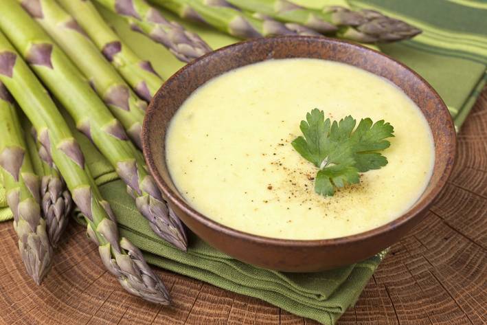 Asparagus Bisque A creamy bowl of asparagus soup