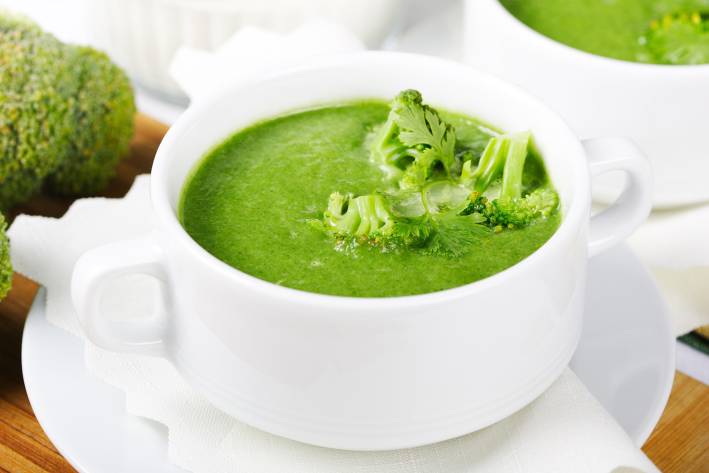 Creamy Leek and Broccoli Soup a bowl of creamy broccoli soup